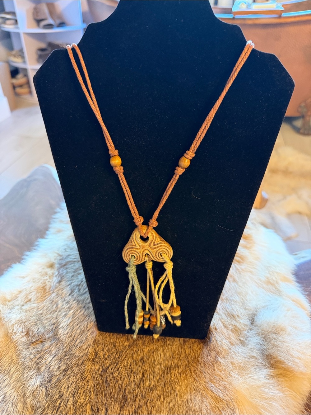 Handcrafted Brown Tassel Pendant Necklace